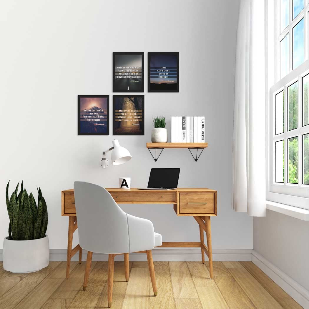 Artx Paper Motivational Quotes Wall Art Painting, Framed Poster, Multicolor, Inspirational, 10 X 13 Inches, Set Of 4